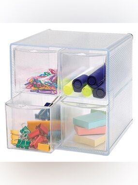 NEW SEALED Sparco Storage Organizer 6 X 7-1/4 X 6 CLEAR 4-Pull Out Stack Drawers